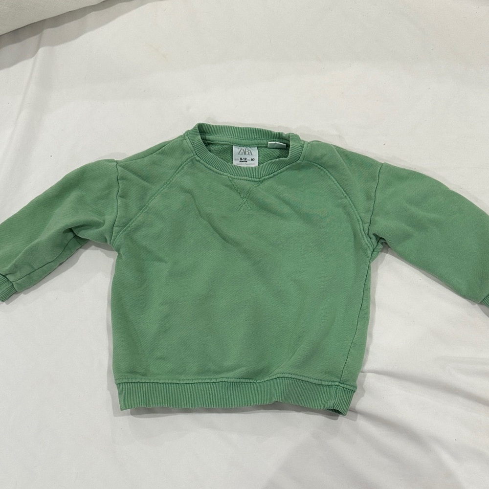 Zara Kids Light Green Crewneck Sweatshirt